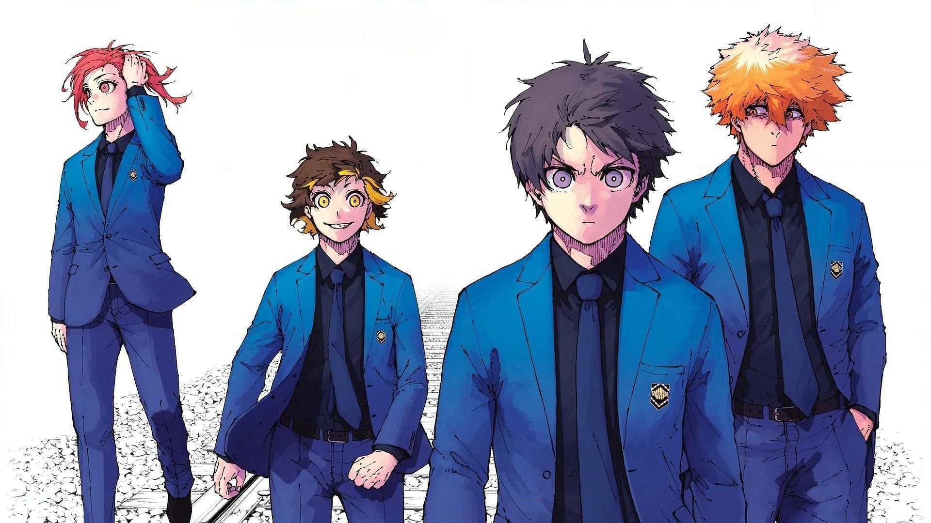 Chigiri, Bachira, Isagi, and Kunigami as seen in Blue Lock (Image via Kodansha)